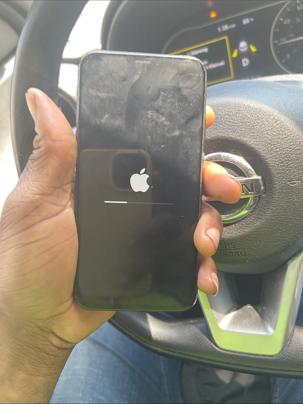 Apple iPhone Black Front with Apple Logo Boot Screen and this is XS 256 gig